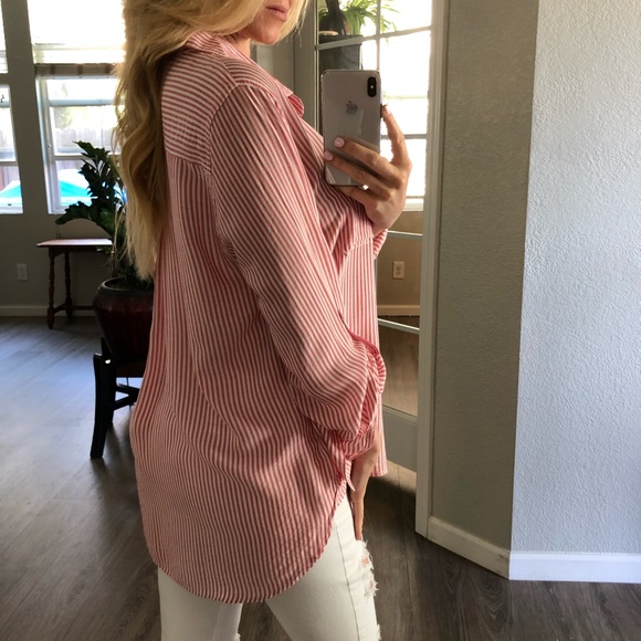 🚫 SOLD OUT | Vintage Red Stripe Button-down - Picture 3 of 7